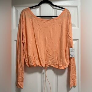 FLX Urban Commuter Peach Cinchable Waist Crop Top